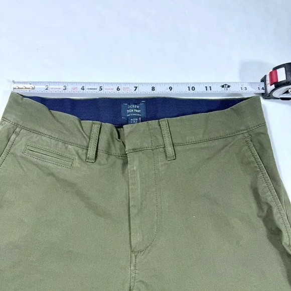 J Crew Tech Pants Mens 29x32 Green Preppy Chino 484 Slim Fit Performance Casual - Picture 8 of 10